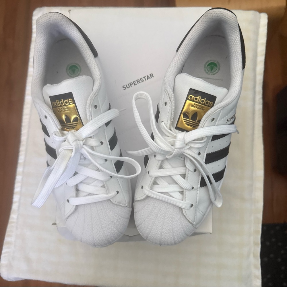 Adidas White and Black Superstar Sneakers
